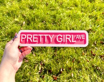 Pretty Girl Avenue Wall Sign | 3D Printed Collectable Hanging Art