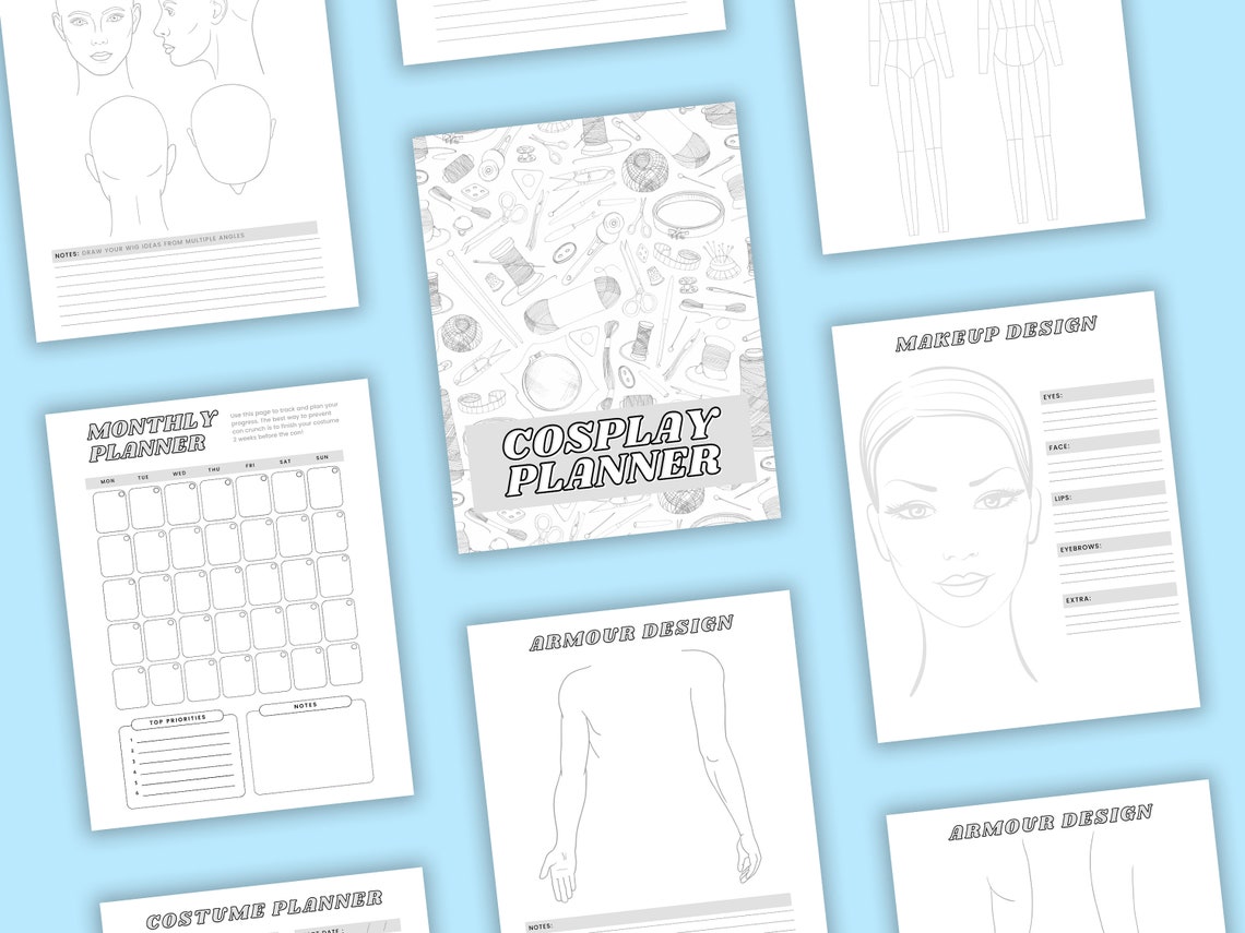 Cosplay Planner for Armour Wigs and Costumes Printable PDF - Etsy Canada
