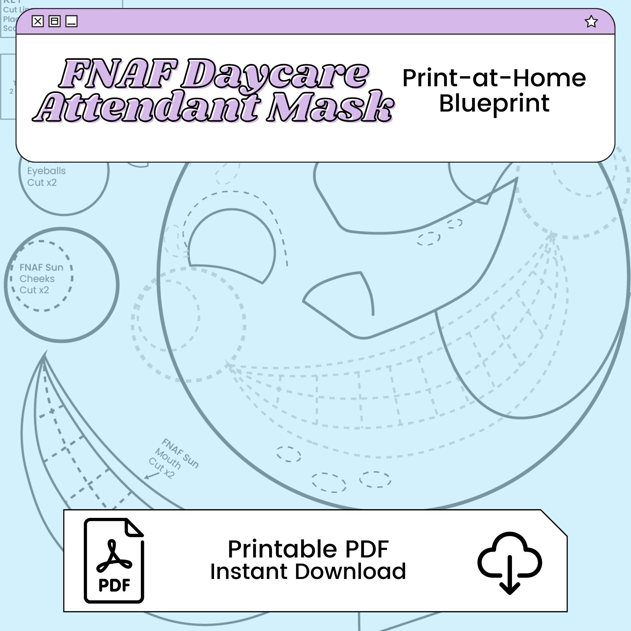 Sun and Moon Mask and Pattern PDF Cosplay Bundle