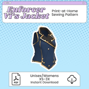 Enforcer Vi Jacket PDF Cosplay Pattern | Arcane Inspired Printable Costume Pattern