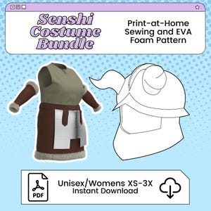 Casque et patron de Senshi en PDF | Délicieux dans le motif de costume imprimable inspiré des donjons/donjons Meshi