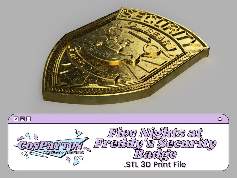 Five Nights at Freddy's Security Badge 3D Print STL File Etsy Canada