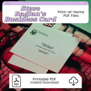 Steve Raglan/William Afton Business Card Printable Template Inspired by Five Nights at Freddy&#39;s | PNG SVG Available
