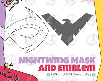 Lot de modèles de masques et emblèmes de poitrine Nightwing (téléchargement numérique)
