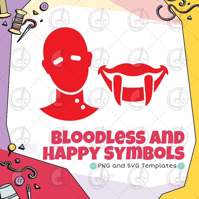 Vampire Bloodless and Happy Symbols Cosplay Template (digital Download ...