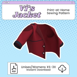 Vi Jacket PDF Cosplay Pattern | Arcane Inspired Printable Costume Pattern