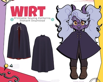 Patrón de costura para cosplay de capa Wirt (descarga digital)