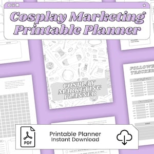 Cosplay Marketing Planner for Social Media | Printable PDF and PNG Planner