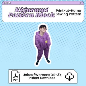 Patrón de costura personalizable para cosplay de Kigurumi (descarga digital)