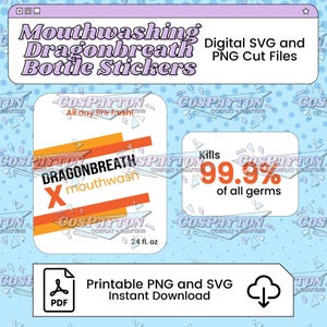 Dragonbreath Mouthwash Bottle Label Printable Template Inspired by Mouthwashing | PNG SVG Available