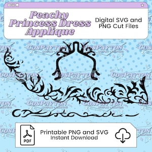 Peachy Princess Dress Appliqué Printable Cosplay Template | PNG PDF SVG Available