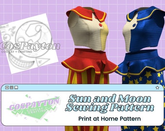 Sun and Moon Mask and Pattern PDF Cosplay Bundle, Five Nights at Freddy's