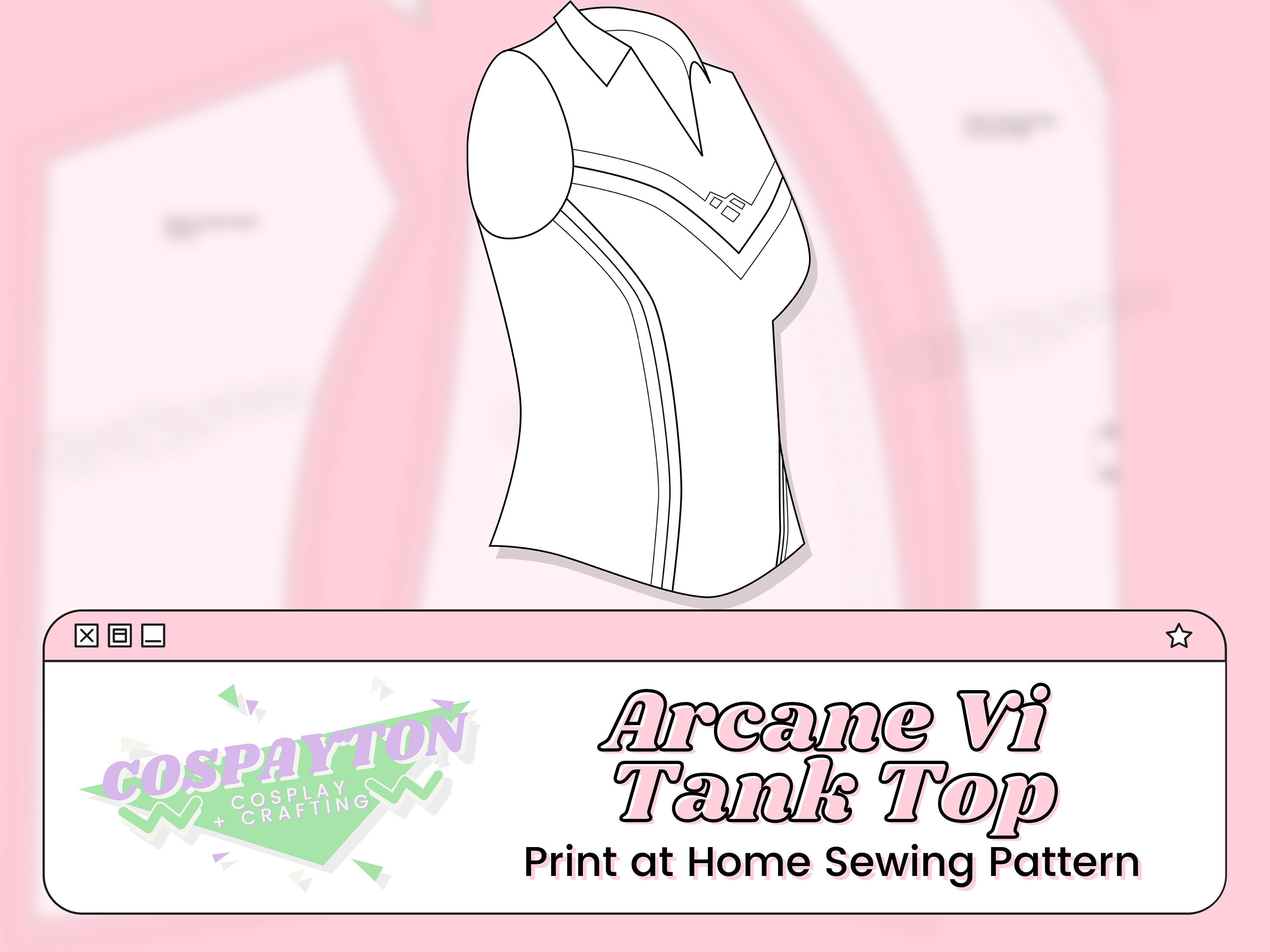 Vi Shirt PDF Cosplay Pattern Arcane Inspired Printable photo photo