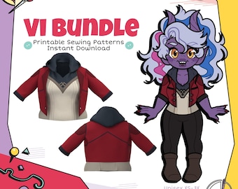 Mönsterpaket för Cosplay-jacka och -skjortor med Vi (digital nedladdning)