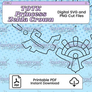 Princess Zelda&#39;s Zonai Crown Cosplay Blueprint | Tearful Kingdom Inspired Printable PDF