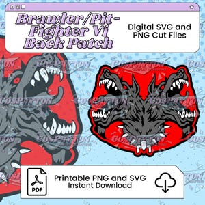Vi&#39;s Brawler/Pit Fighter Dog Back Patch Printable Template Inspired by Arcane| PNG SVG Available