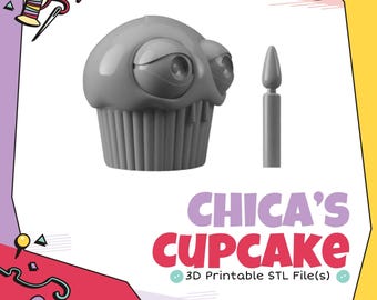 Plantilla 3D para imprimir en formato STL (descarga digital) del cosplay de cupcake de Chica