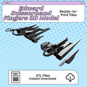 Edward Scissorhands Wearable Fingers 3D Print File Inspired by Edward Scissorhands | STL for Cosplay