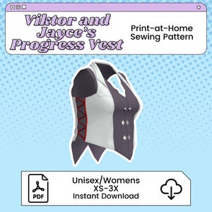 Progress Vest PDF Cosplay Pattern | Arcane Viktor and Jayce Inspired Printable Costume