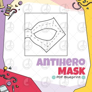 Superhero/Red Hood Mask Printable Cosplay Blueprint | Comics Inspired Printable PDF