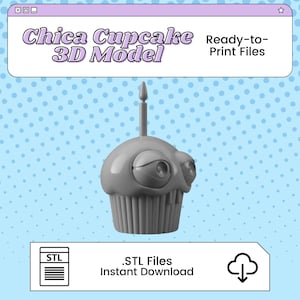 Chica&#39;s Cupcake 3D Print File Inspired by Five Nights at Freddy&#39;s | STL for Cosplay