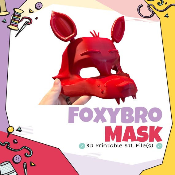 Fazbear Foxybro Mask Cosplay 3D Print STL (digital Download) - Etsy