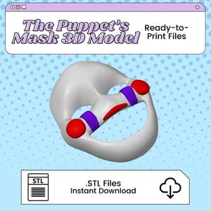 Puppet/Marionette Mask 3D Print File Inspired by Five Nights at Freddy&#39;s | STL for Cosplay