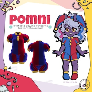 Pomni Clown Costume Cosplay Sewing Pattern (Digital Download)