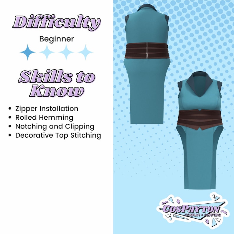 Vex'ahlia Dress and Corset Cosplay Sewing Pattern (Digital Download)