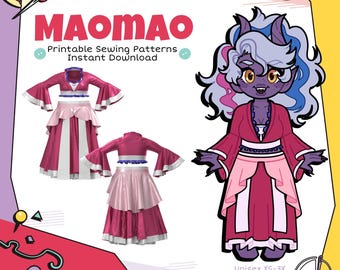 Maomao Dance Outfit Top and Skirts Cosplay Sewing Pattern Bundle (Digital Download)