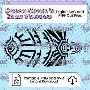 Queen Sonia Arm Tattoos Printable Template Inspired by Tearful Kingdom | PNG SVG Available