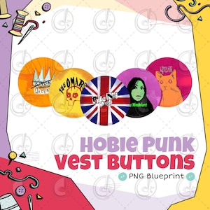 Hobie Punk Spider Vest Buttons Cosplay Template (Digital Download)