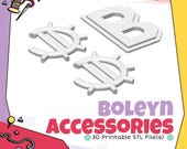 Anne Boleyn Choker and Earrings Cosplay 3D Print STL (Digital Download)