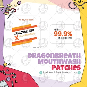 Modèle cosplay Dragonbreath pour étiquette de bain de bouche (téléchargement numérique)