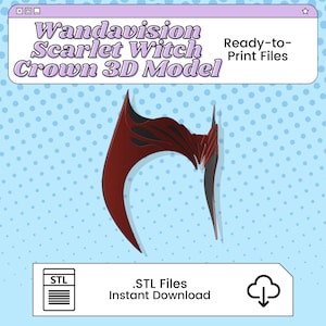 Scarlet Witch Crown 3D Print File Inspired by Wandavision | STL for Cosplay