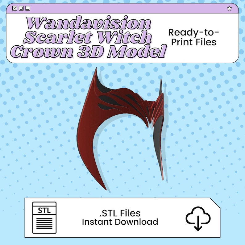 Scarlet Witch Crown 3D Print File Inspired by Wandavision | STL for ...