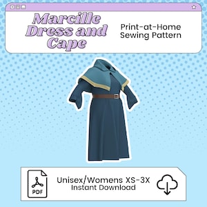 Marcille Donato Kleid and Cape PDF Cosplay Pattern | Delicious in Dungeon/Dungeon Meshi inspiriertes Printable Kostüm Pattern