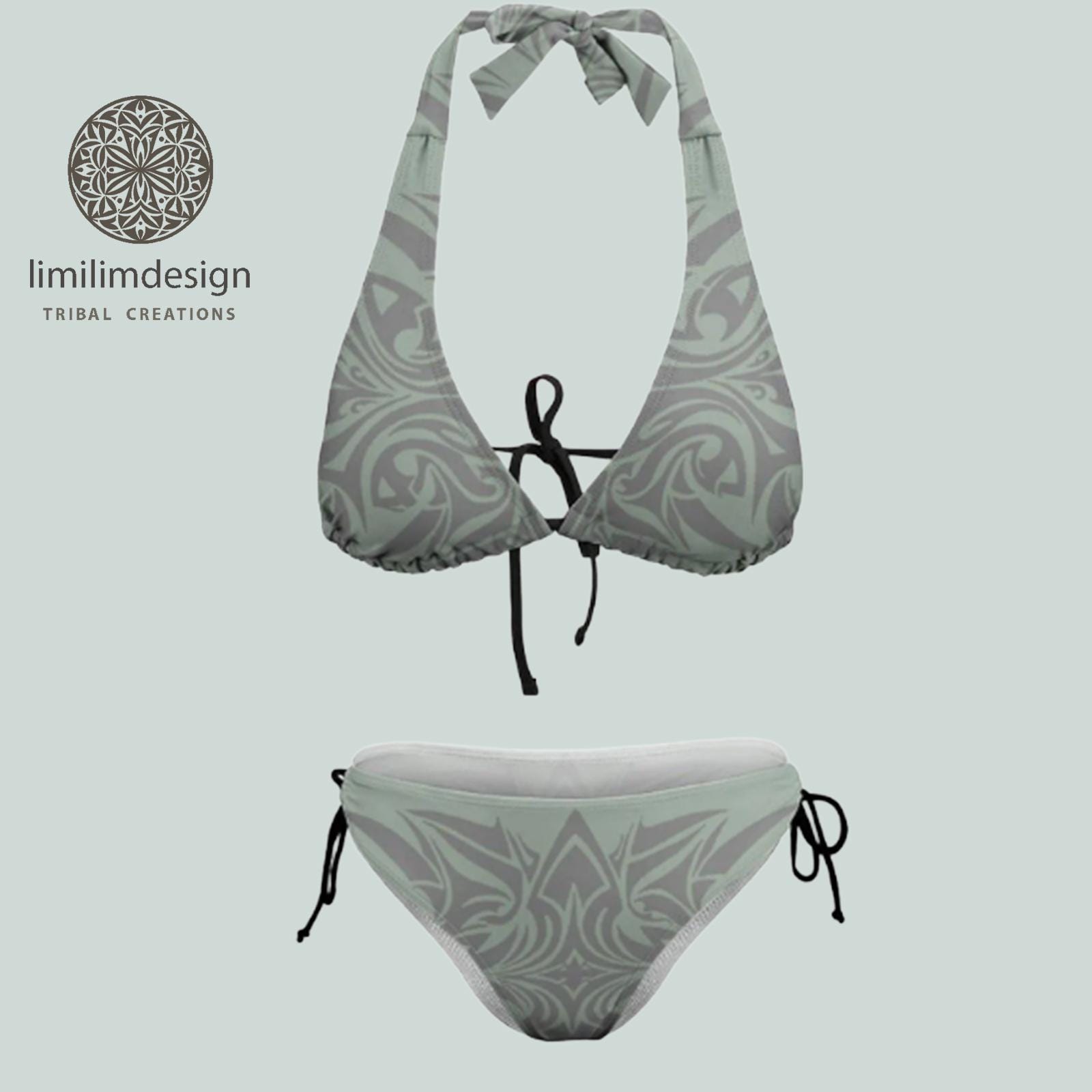 Bikini Tribal Noir Et Turquoise - Taille XS - Très Joli Design - Neuf Avec étiquettes