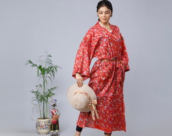 Kimono sari en soie vintage indien, robe kimono en mélange de soie, robe de chambre bohème, robe de demoiselle d'honneur, robe de soirée, robe bohème, kimono de plage