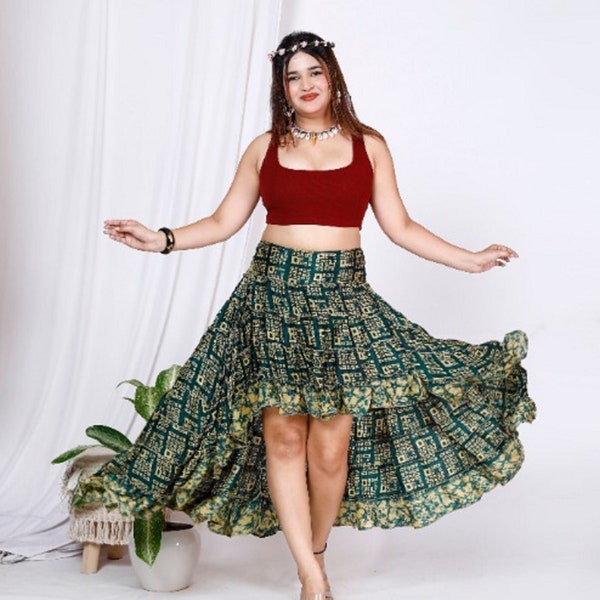 Wrap bohemian silk skirt, vintage boho skirt, boho woman Silk Skirt, Festival Skirt, Gypsy Skirt, Pixie Clothing, Pixie Skirt, Fairy Skirt