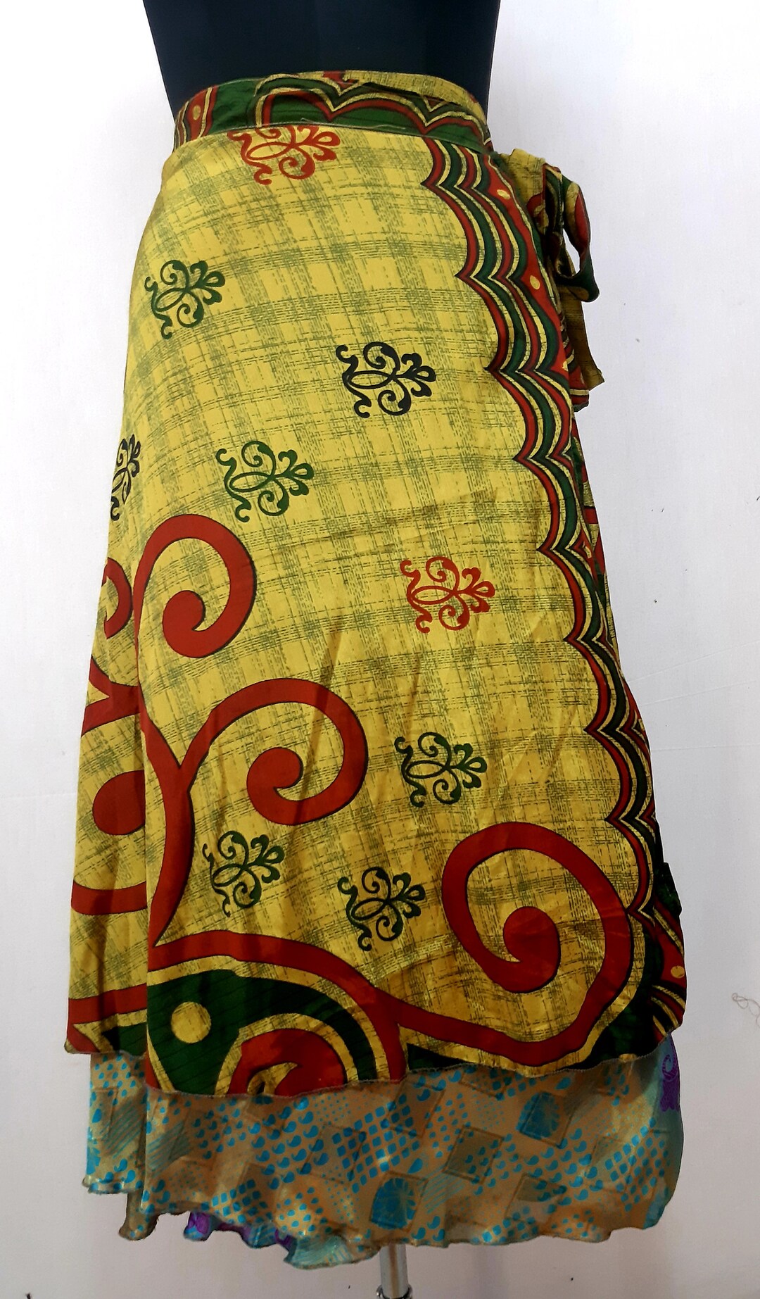 Sari Wrap Skirt/sari Skirt / Magic Wrap Skirt / Reversible - Etsy
