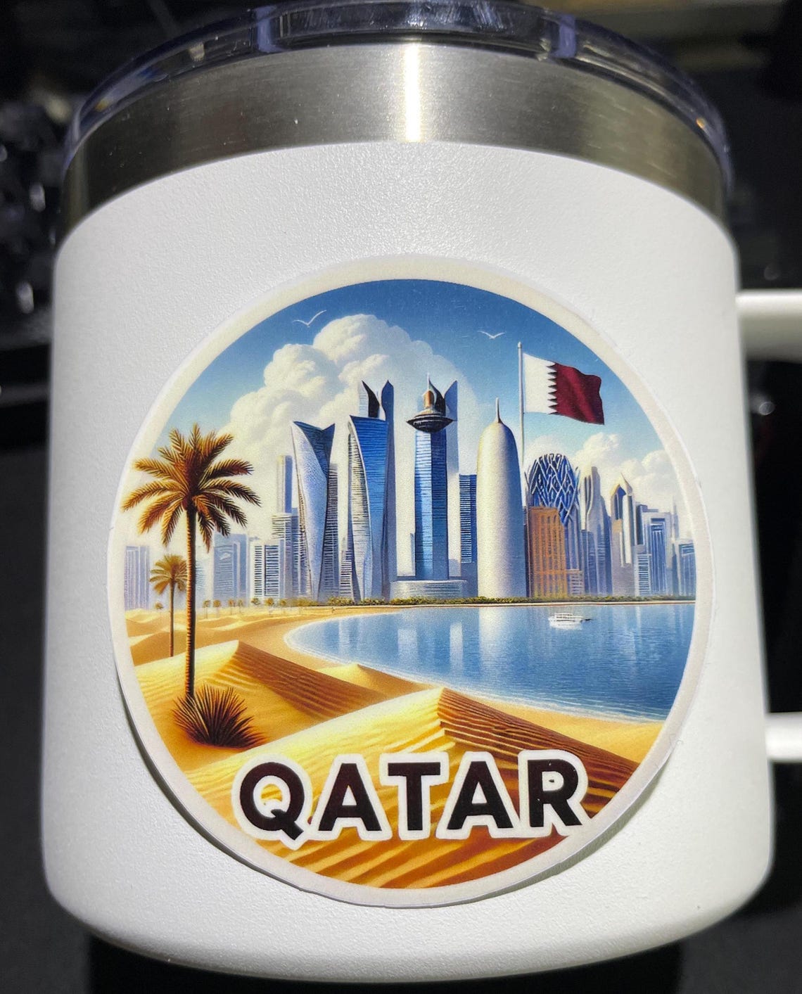 Qatar, Weatherproof Sticker, Travel Journal, Suitcase Sticker, Luggage ...