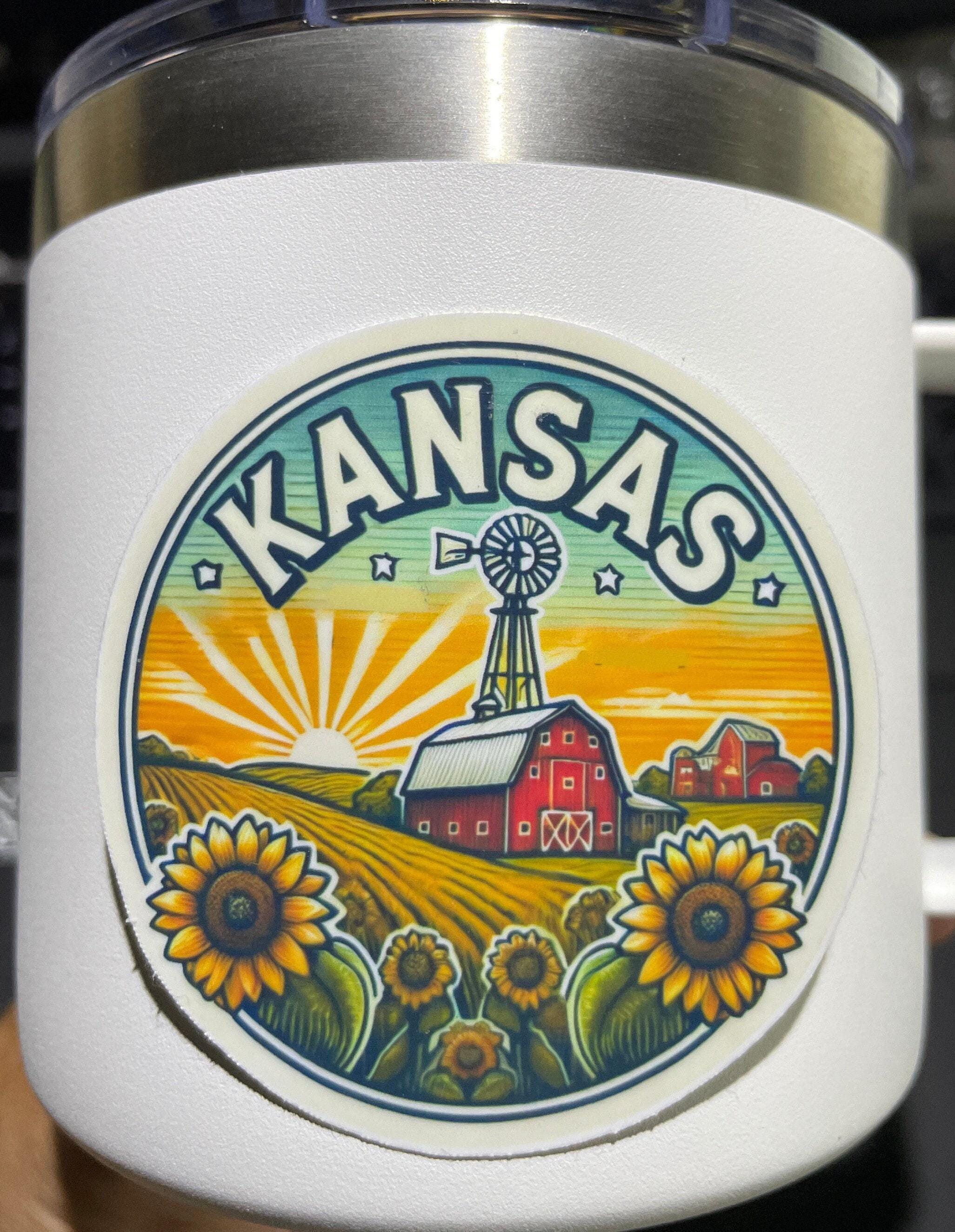 Kansas Stickers Kansas, Stickers, Weatherproof Sticker, Travel Journal, Suitcase ...