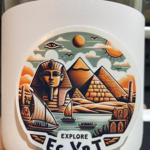 Egypt, Stickers, Weatherproof Sticker, Travel Journal, Suitcase Sticker, Luggage Stickers, Die Cut Stickers, 2