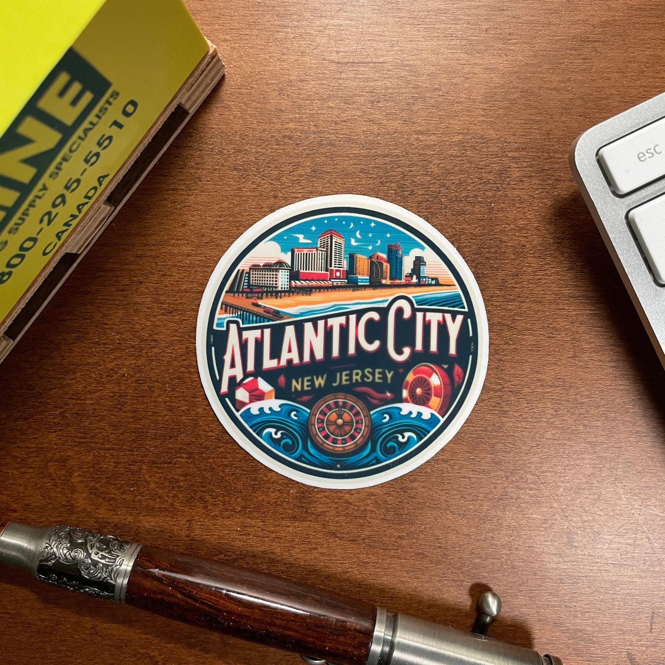 Atlantic City, Stickers, Weatherproof Sticker, Travel Journal, Suitcase ...