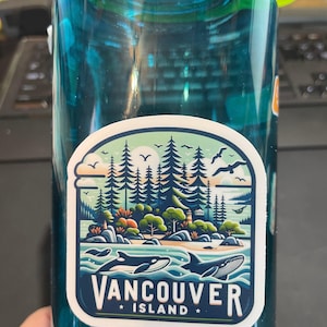 Vancouver Island-klistermärke, resor i nordvästra USA, väderbeständig vinyl bild 3
