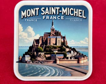 Mont Saint-Michel, France, Stickers, Weatherproof Sticker,  Travel Journal, Suitcase Sticker, Luggage Stickers, Die Cut Stickers, 1