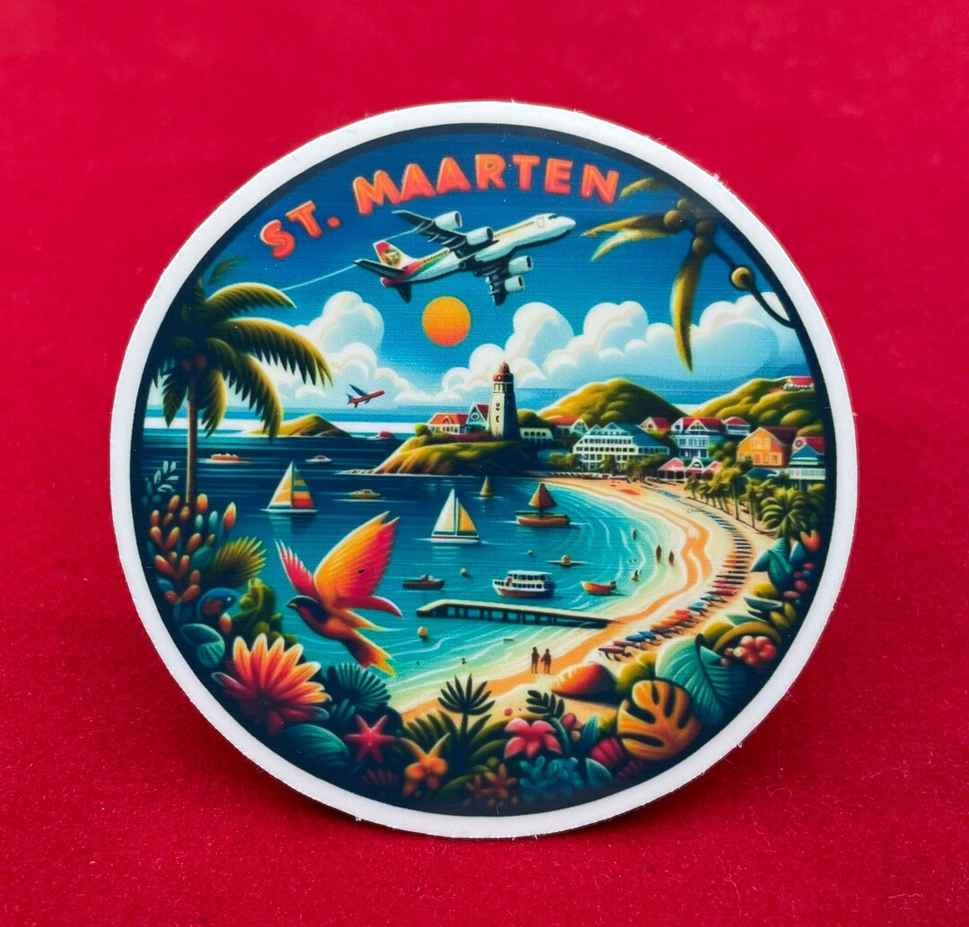 St. Maarten, Stickers, Weatherproof Sticker, Travel Journal, Suitcase ...