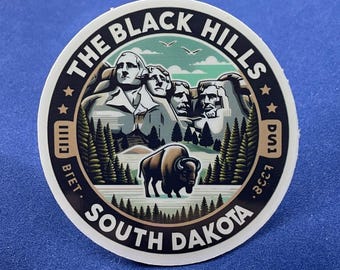 The Black Hills, South Dakota,Stickers, Weatherproof Sticker,  Travel Journal, Suitcase Sticker, Luggage Stickers, Die Cut Stickers, 1