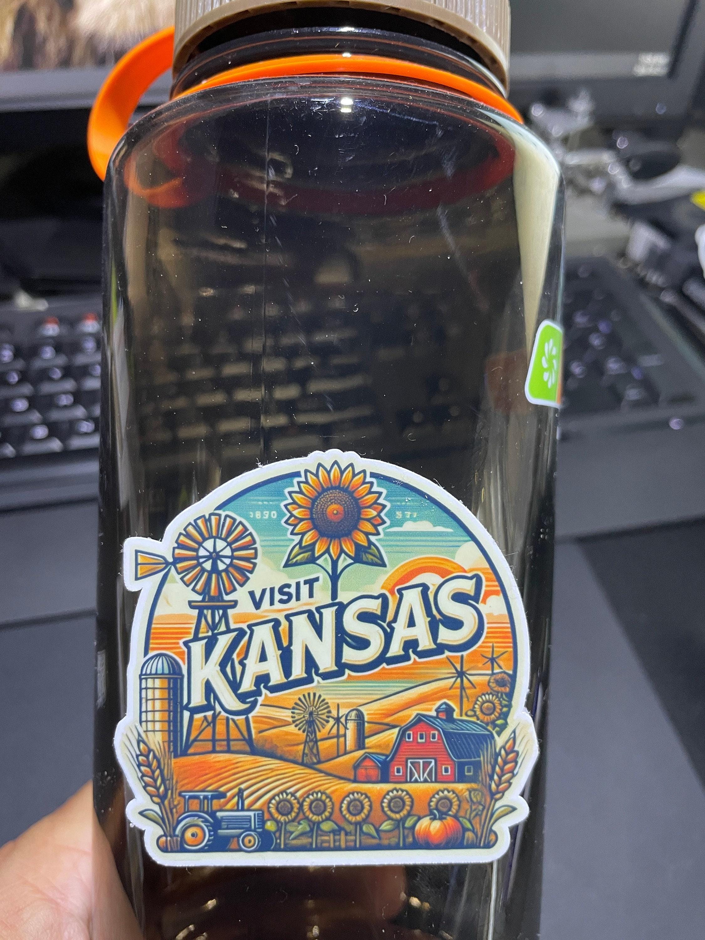 Kansas Stickers Kansas, Stickers, Weatherproof Sticker, Travel Journal, Suitcase ...